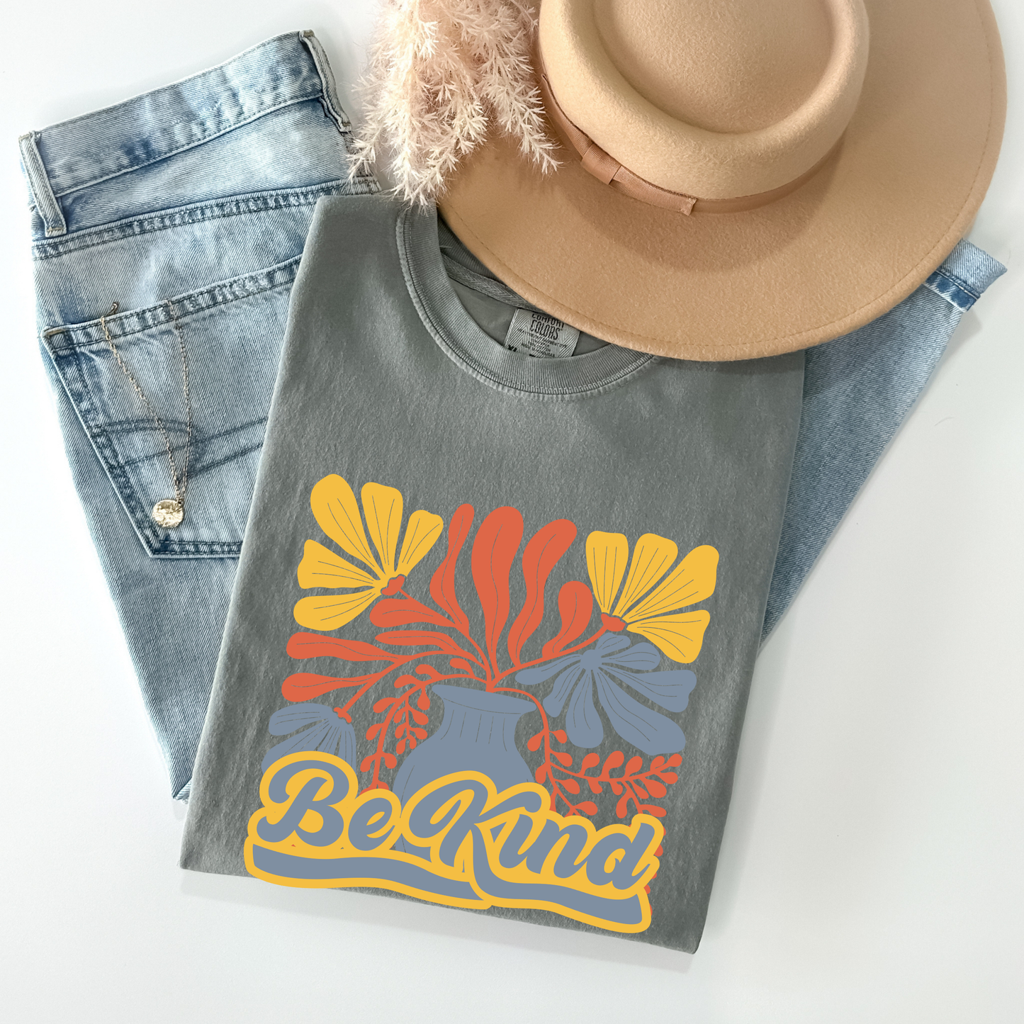 Retro Be Kind Groovy Plants Tee