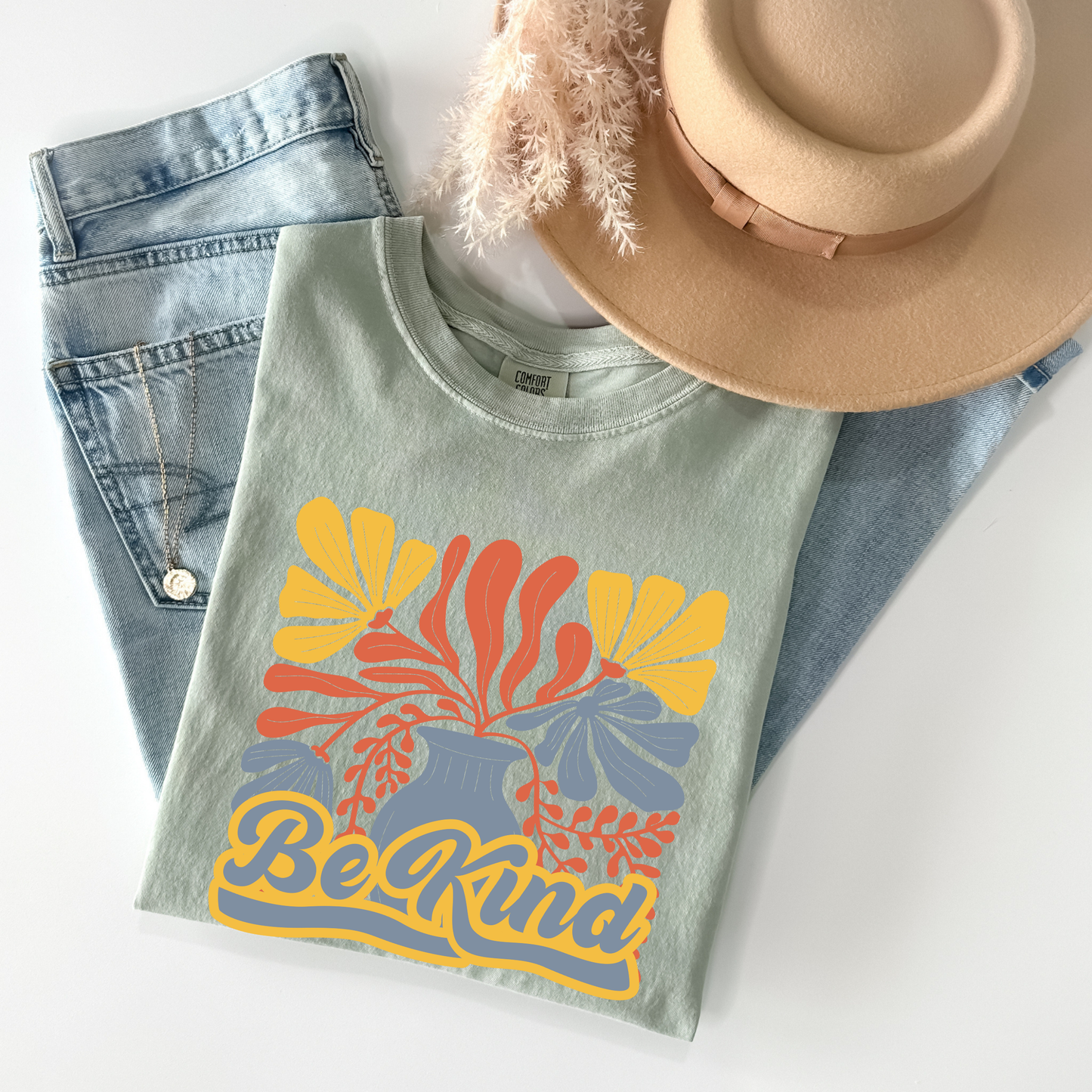 Retro Be Kind Groovy Plants Tee