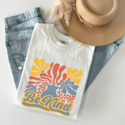 Retro Be Kind Groovy Plants Tee