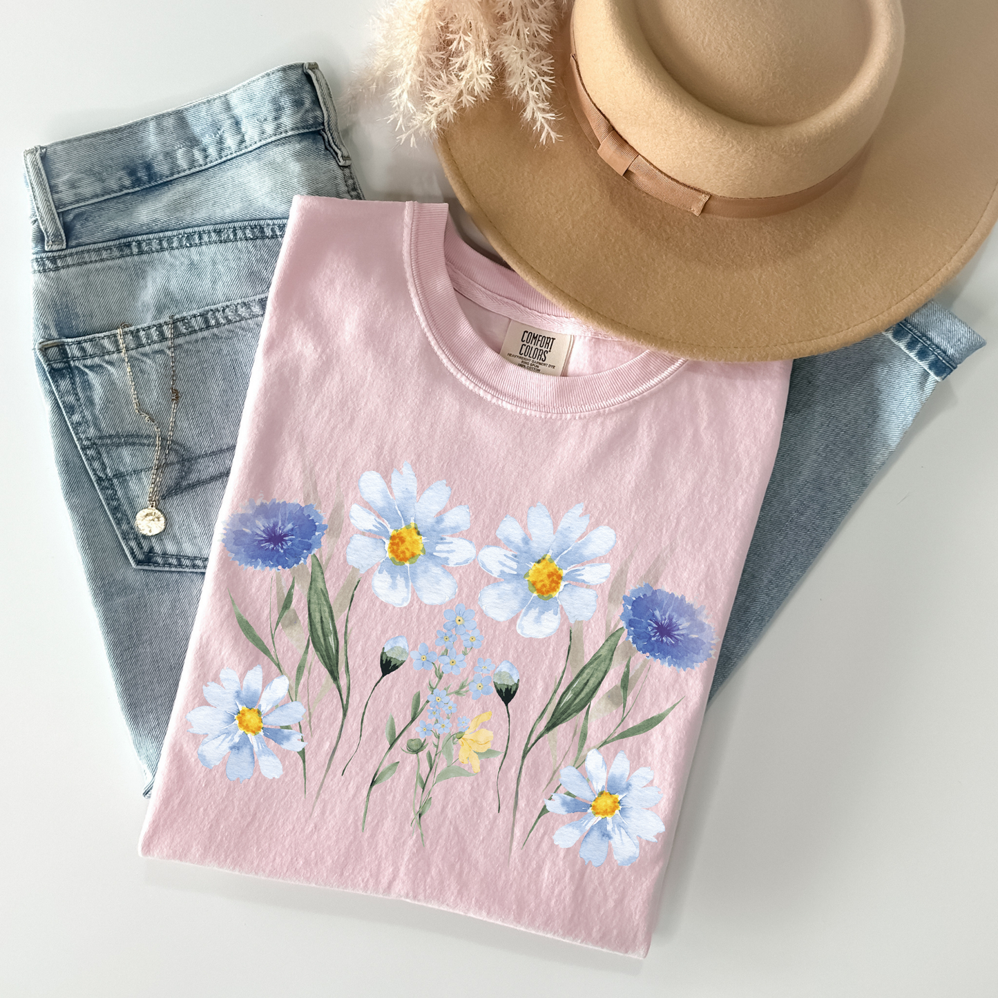 Watercolor Wildflower Boho Style Top