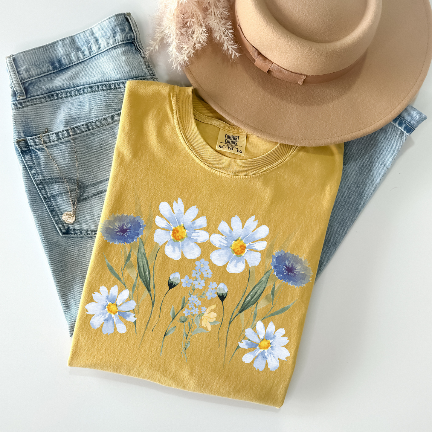 Watercolor Wildflower Boho Style Top