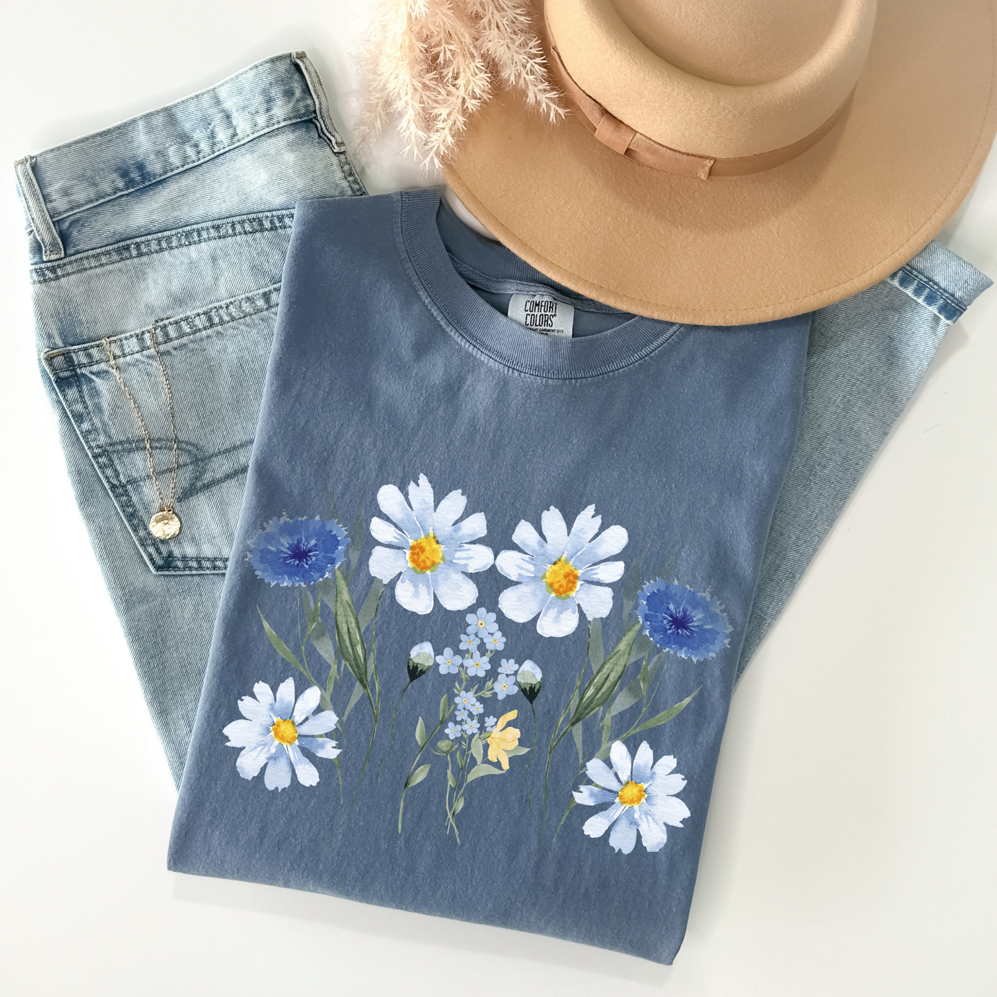 Watercolor Wildflower Boho Style Top