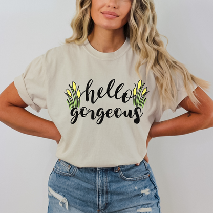 Hello Gorgeous Tulip Flower T-Shirt