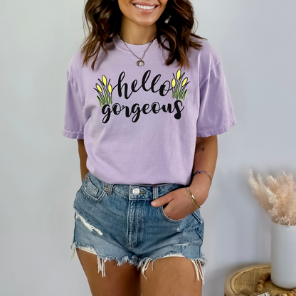 Hello Gorgeous Tulip Flower T-Shirt