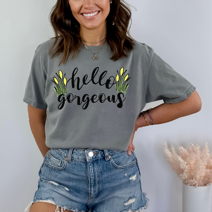 Hello Gorgeous Tulip Flower T-Shirt