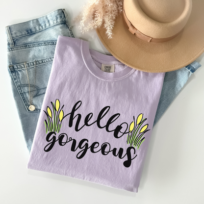 Hello Gorgeous Tulip Flower T-Shirt