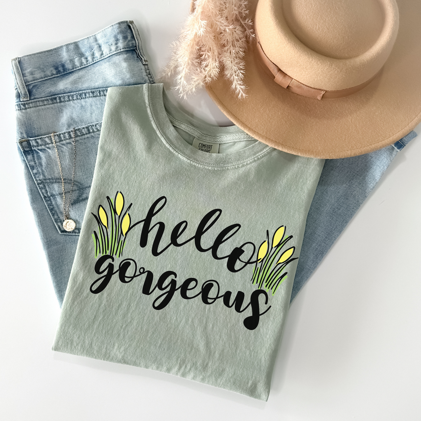 Hello Gorgeous Tulip Flower T-Shirt