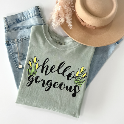 Hello Gorgeous Tulip Flower T-Shirt