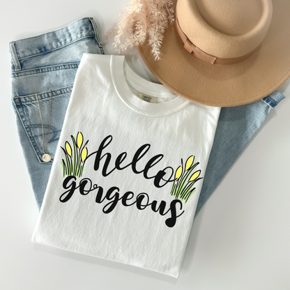 Hello Gorgeous Tulip Flower T-Shirt