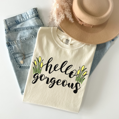 Hello Gorgeous Tulip Flower T-Shirt