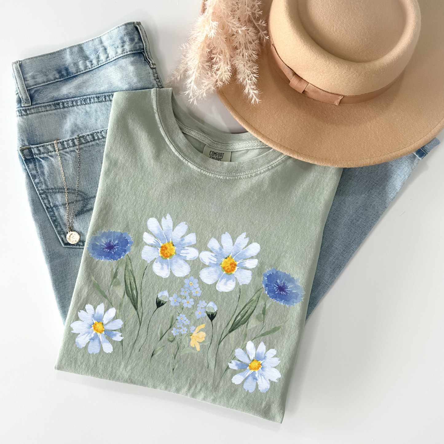 Watercolor Wildflower Boho Style Top