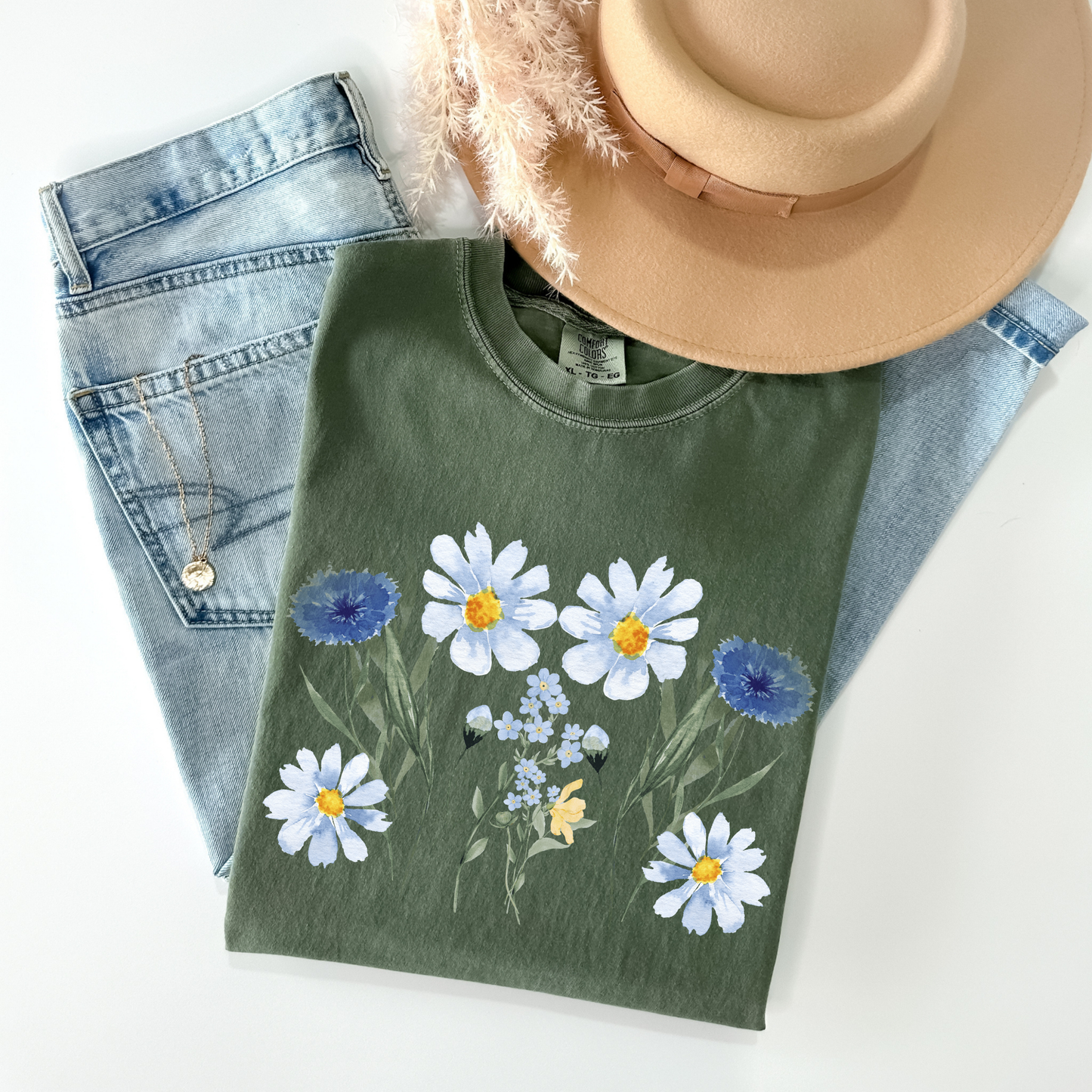 Watercolor Wildflower Boho Style Top