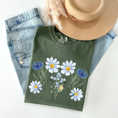 Watercolor Wildflower Boho Style Top