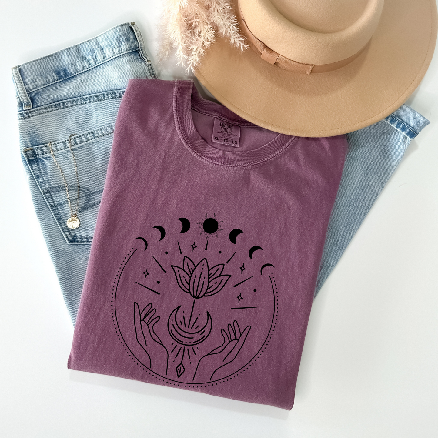 Witchy Floral Moon Phases Tee