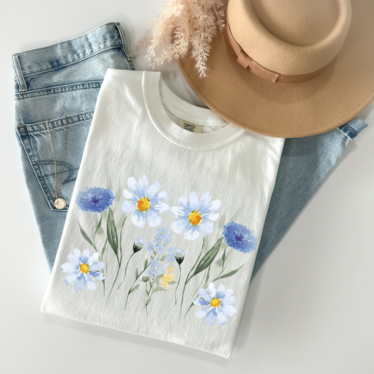 Watercolor Wildflower Boho Style Top