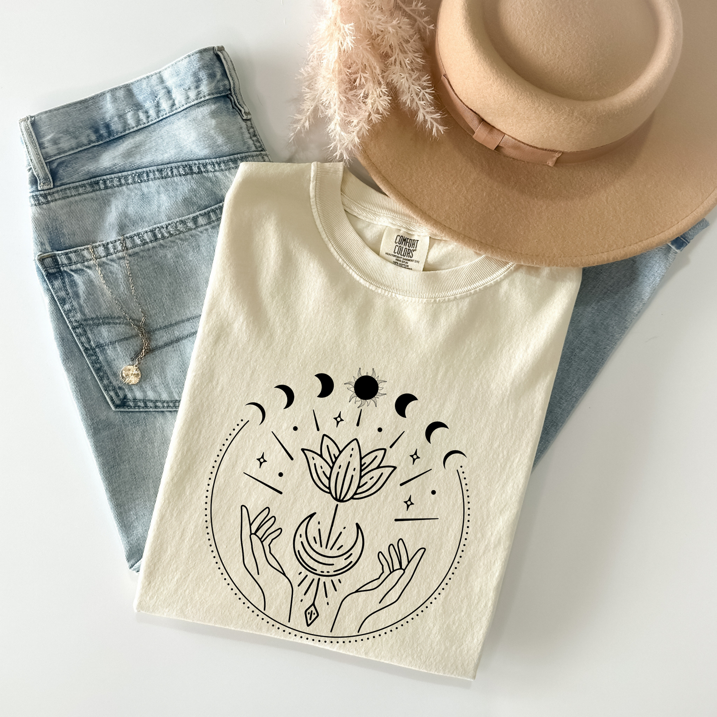 Witchy Floral Moon Phases Tee