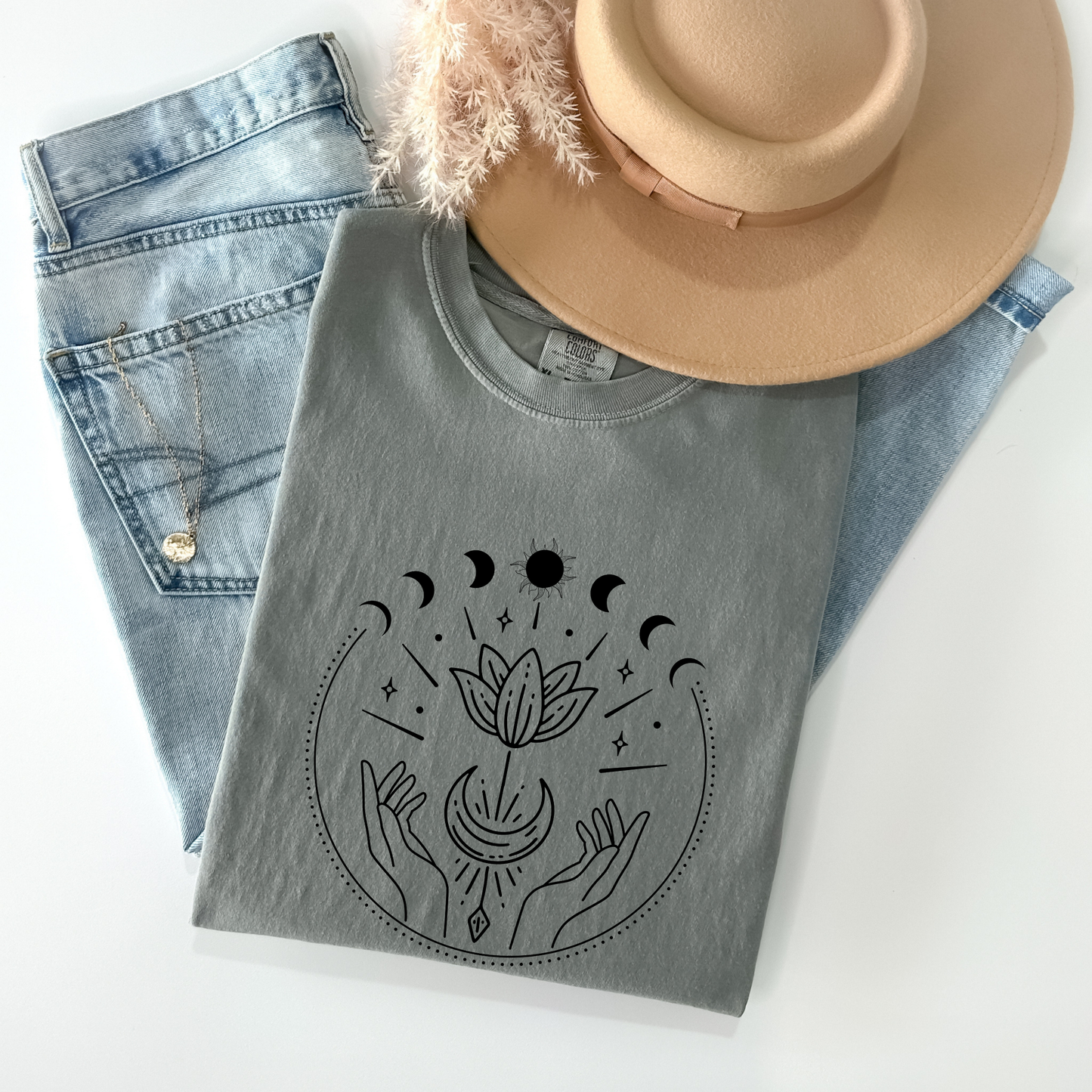 Witchy Floral Moon Phases Tee