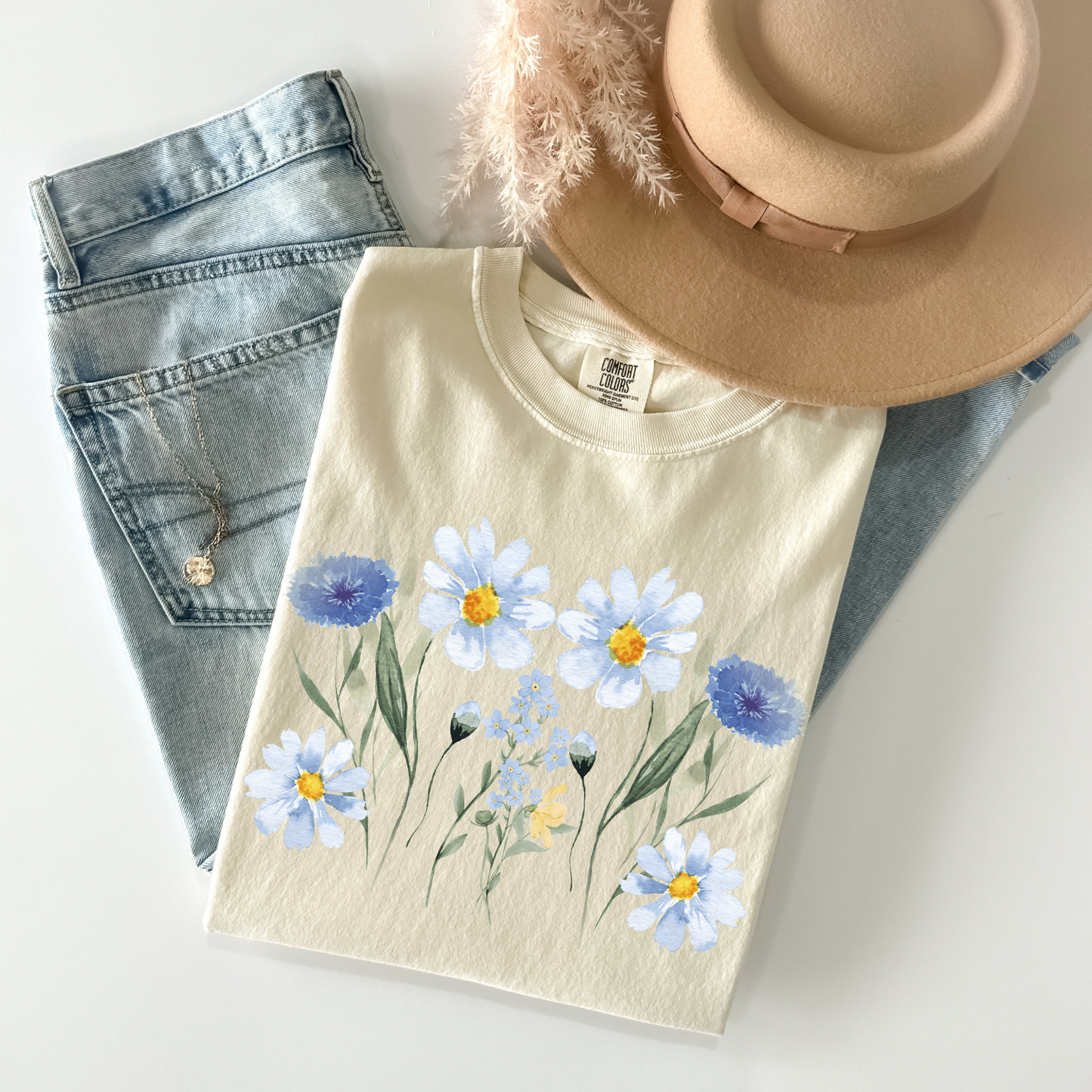 Watercolor Wildflower Boho Style Top