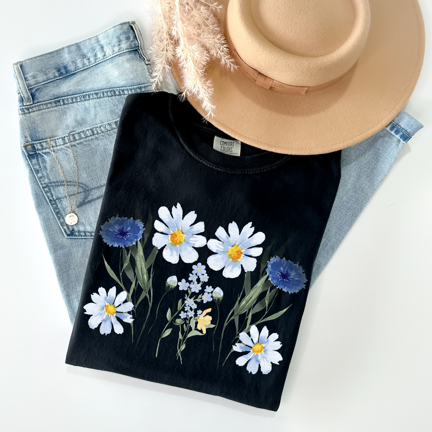 Watercolor Wildflower Boho Style Top