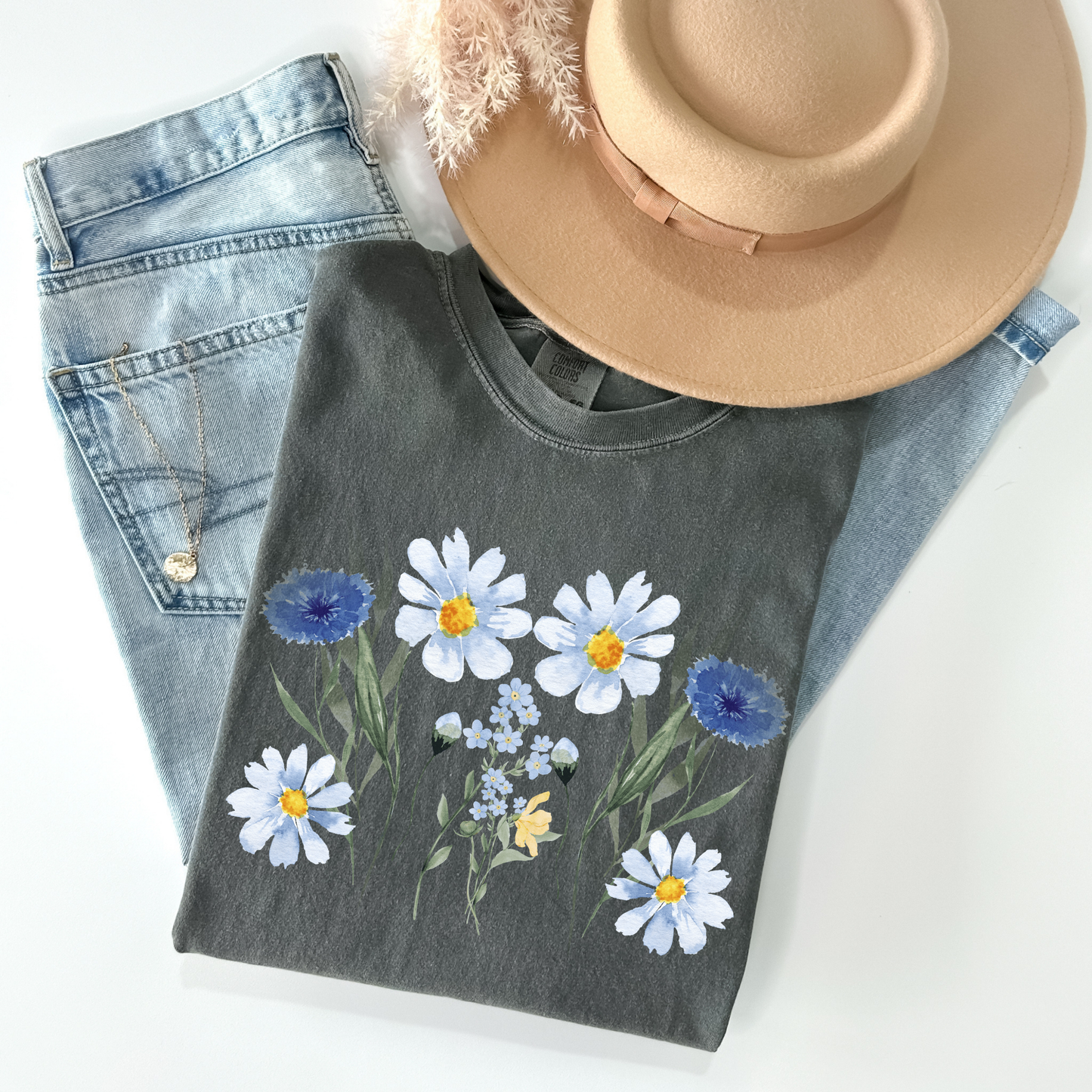 Watercolor Wildflower Boho Style Top