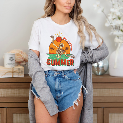Summer Retro Skeleton Tropical Beach