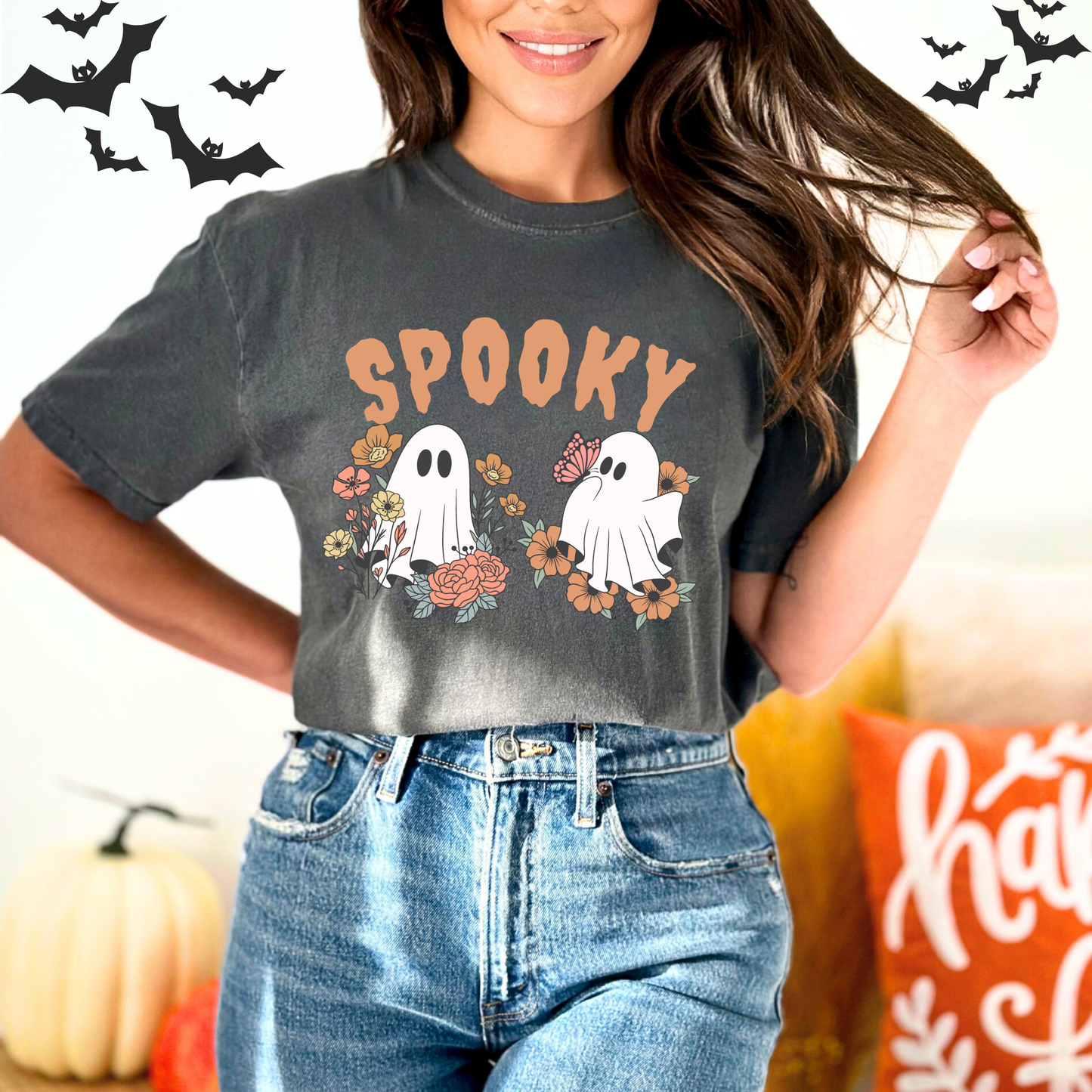 Retro Flower Spooky Halloween T-Shirt