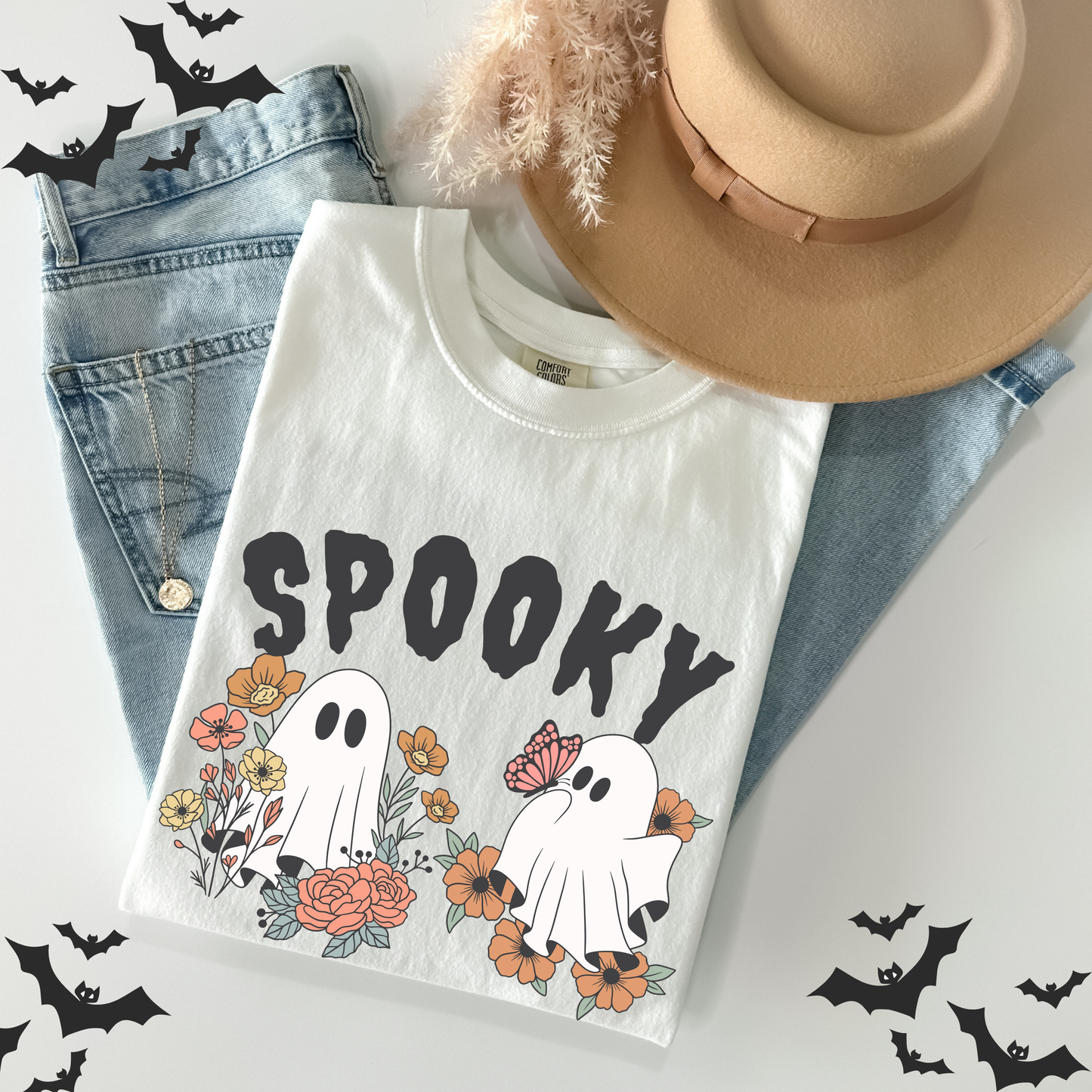 Retro Flower Spooky Halloween T-Shirt
