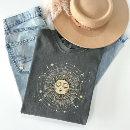 Celestial Sun Face T-Shirt