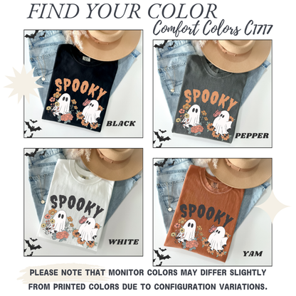 Retro Flower Spooky Halloween T-Shirt