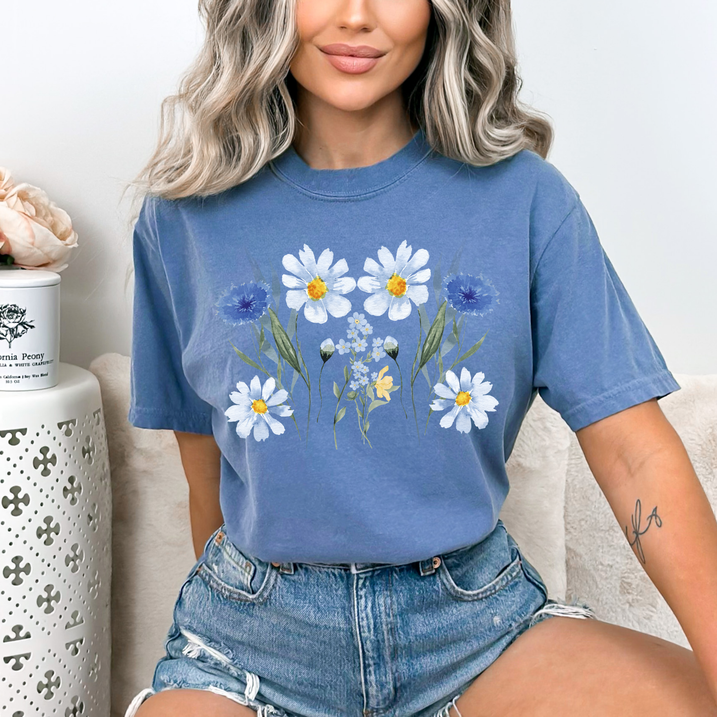 Watercolor Wildflower Boho Style Top