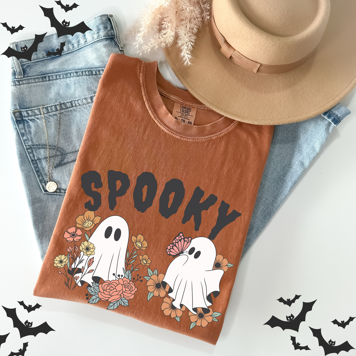 Retro Flower Spooky Halloween T-Shirt
