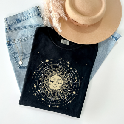 Celestial Sun Face T-Shirt
