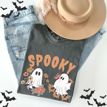 Retro Flower Spooky Halloween T-Shirt