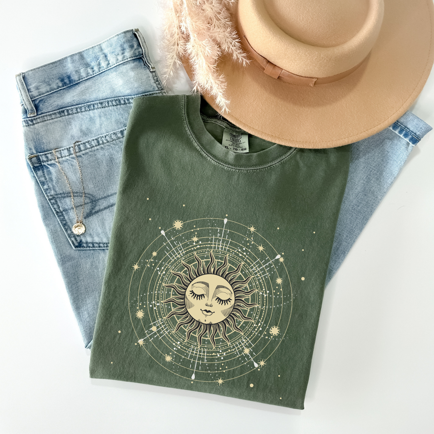 Celestial Sun Face T-Shirt