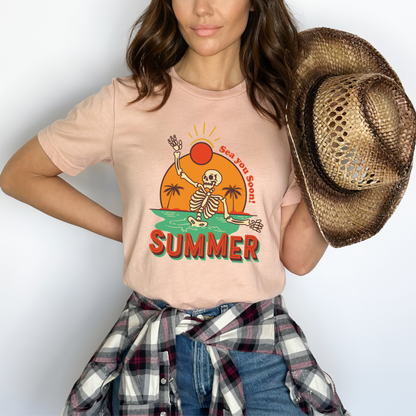 Summer Retro Skeleton Tropical Beach