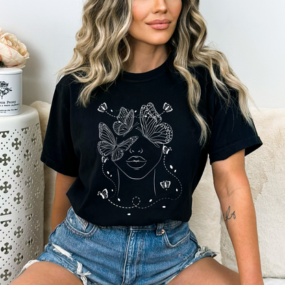 Women's Face Butterfly T-Shirt