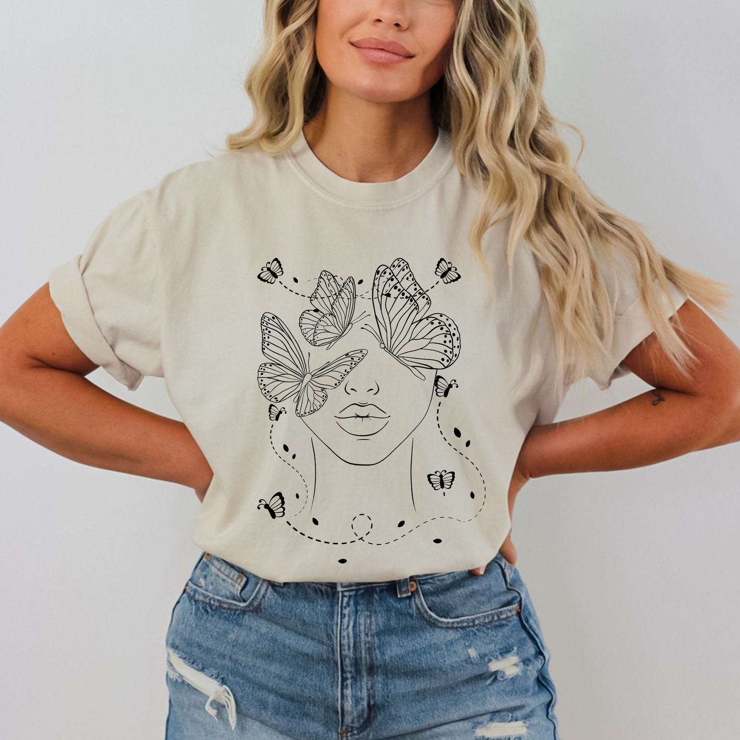 Women's Face Butterfly T-Shirt
