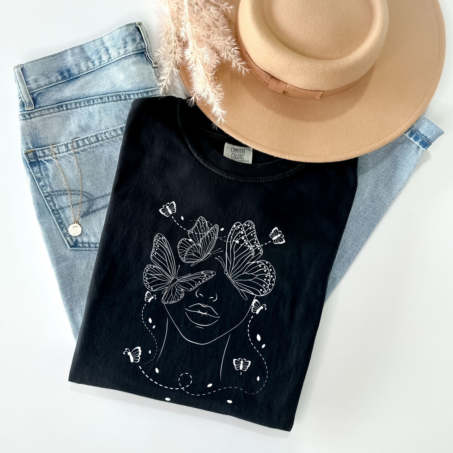Women's Face Butterfly T-Shirt