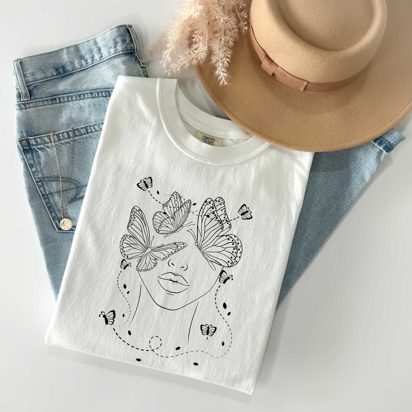 Women's Face Butterfly T-Shirt