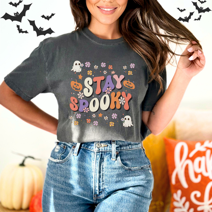 Stay Spooky Ghost Halloween Pumpkin T-Shirt