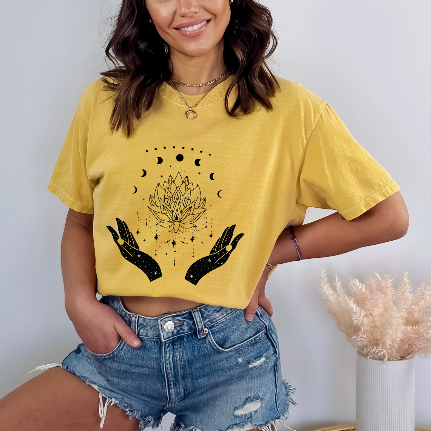 Witchy Lotus & Moon Phases Magical Hands T-Shirt