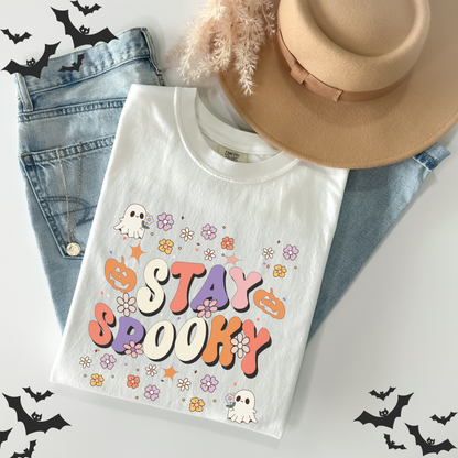 Stay Spooky Ghost Halloween Pumpkin T-Shirt