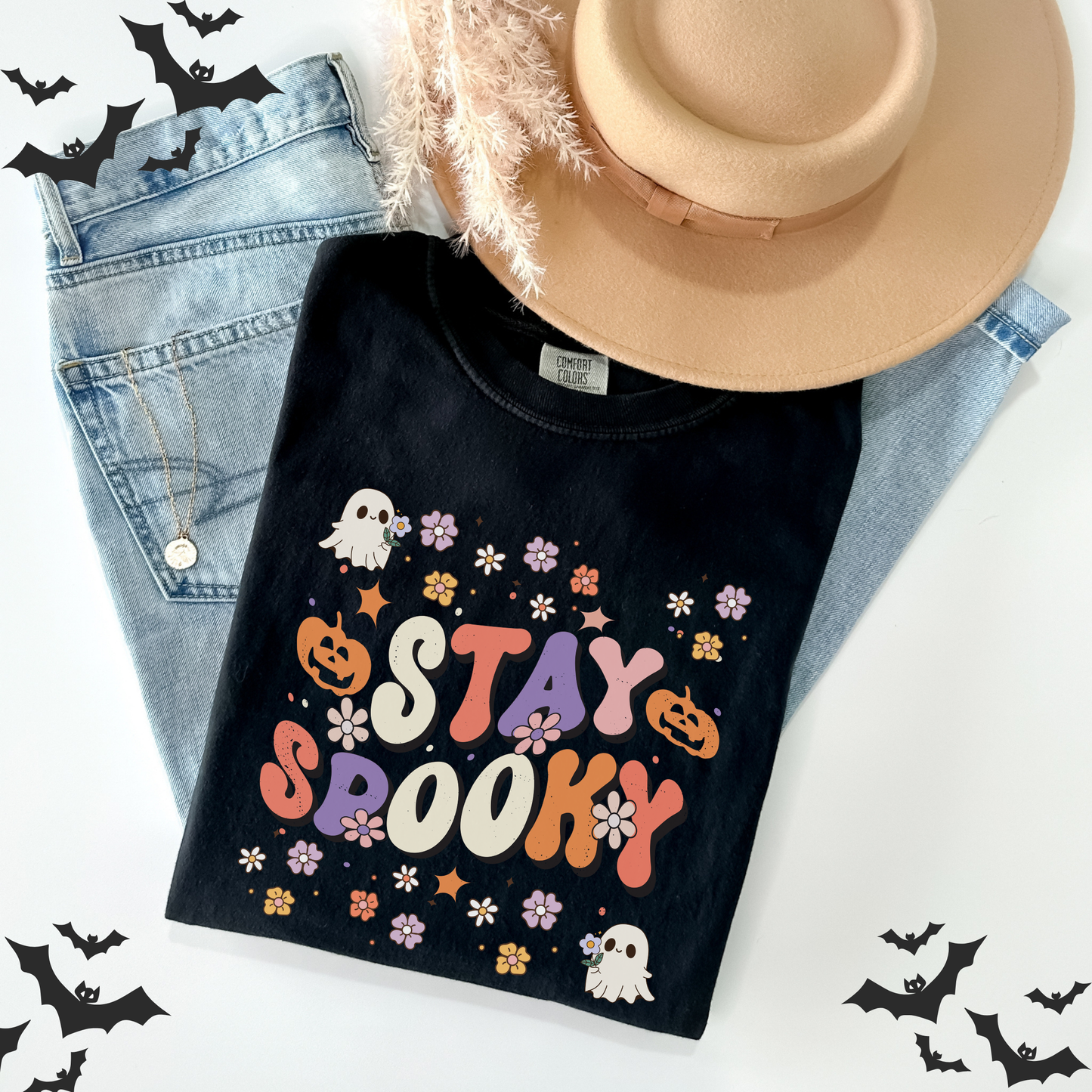 Stay Spooky Ghost Halloween Pumpkin T-Shirt