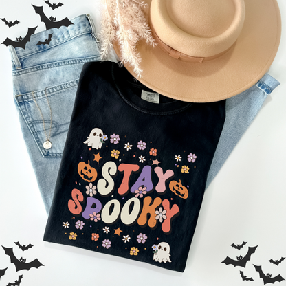 Stay Spooky Ghost Halloween Pumpkin T-Shirt