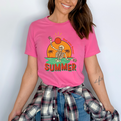 Summer Retro Skeleton Tropical Beach
