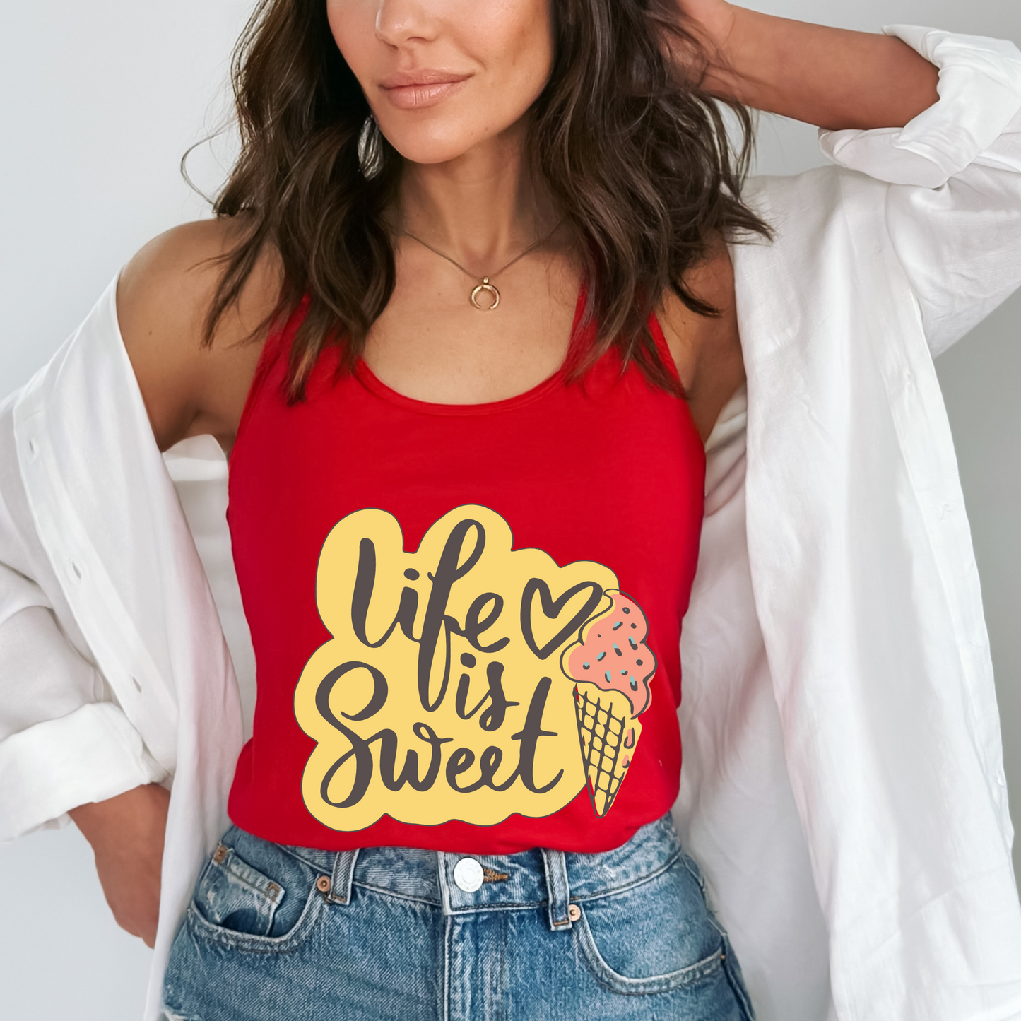 Life is Sweet Women's Racerback Tank Top