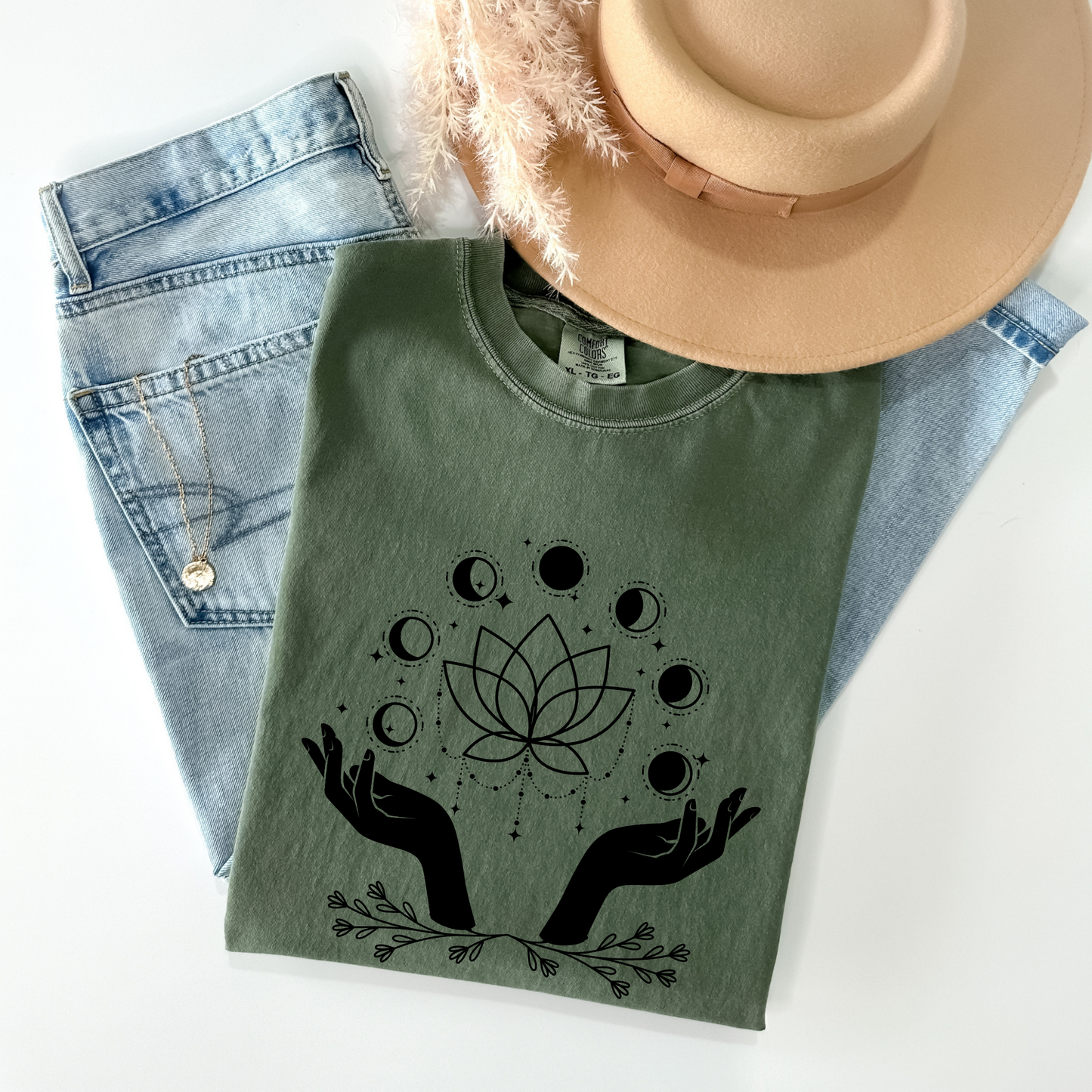 Magic Hand Moon Phases Lotus T-Shirt