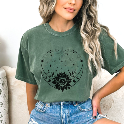 Bohemian Moon and Sunflower T-Shirt