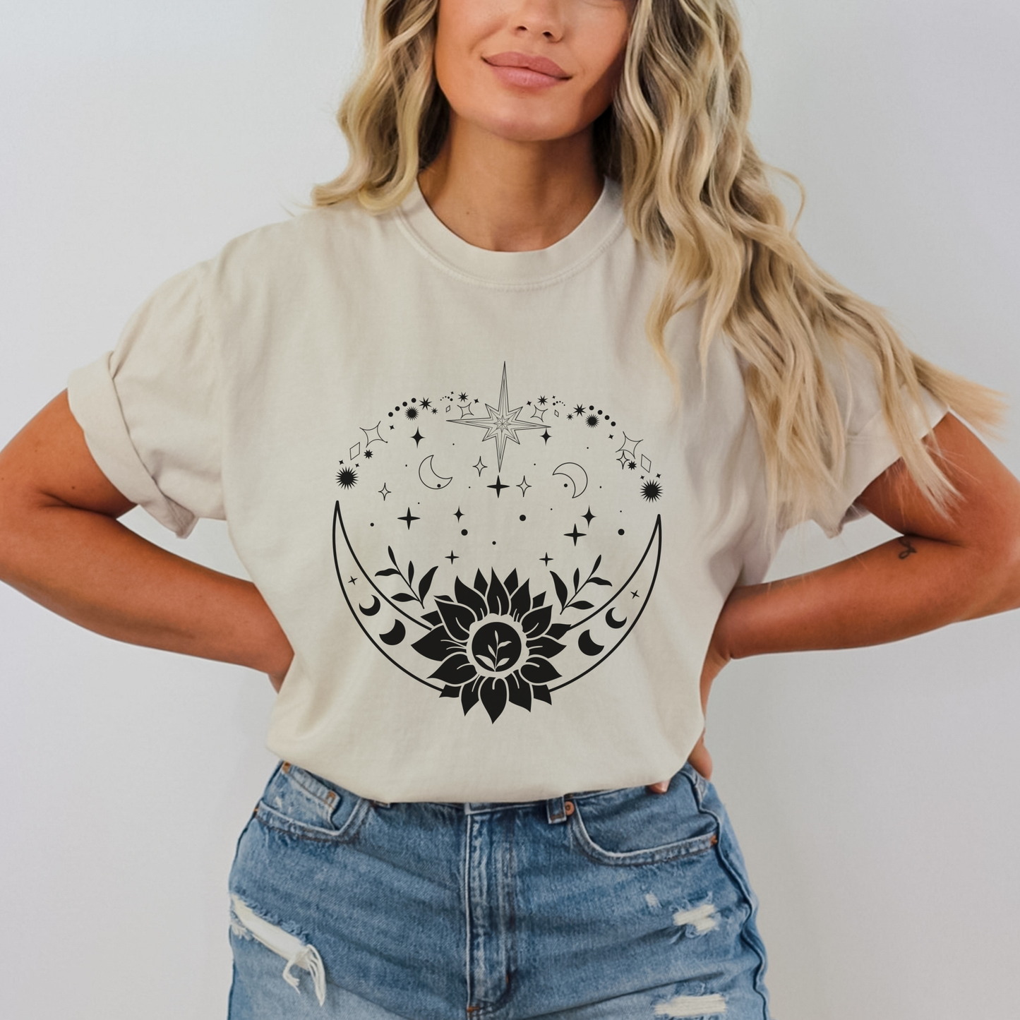 Bohemian Moon and Sunflower T-Shirt