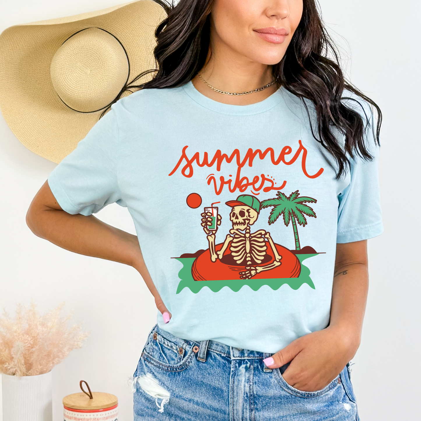 Skeleton Tee - Retro Summer Vibes